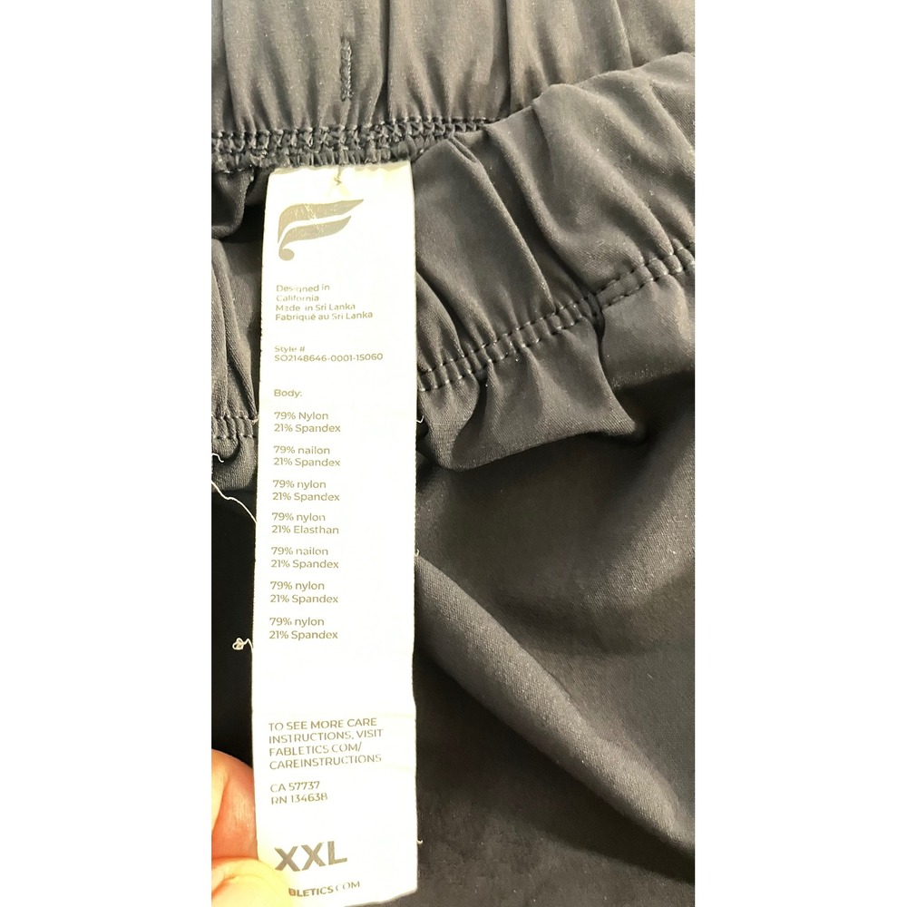 Fabletics Athletic Shorts Mens XXL Black Drawstring Zipper Pockets - Picture 3 of 6